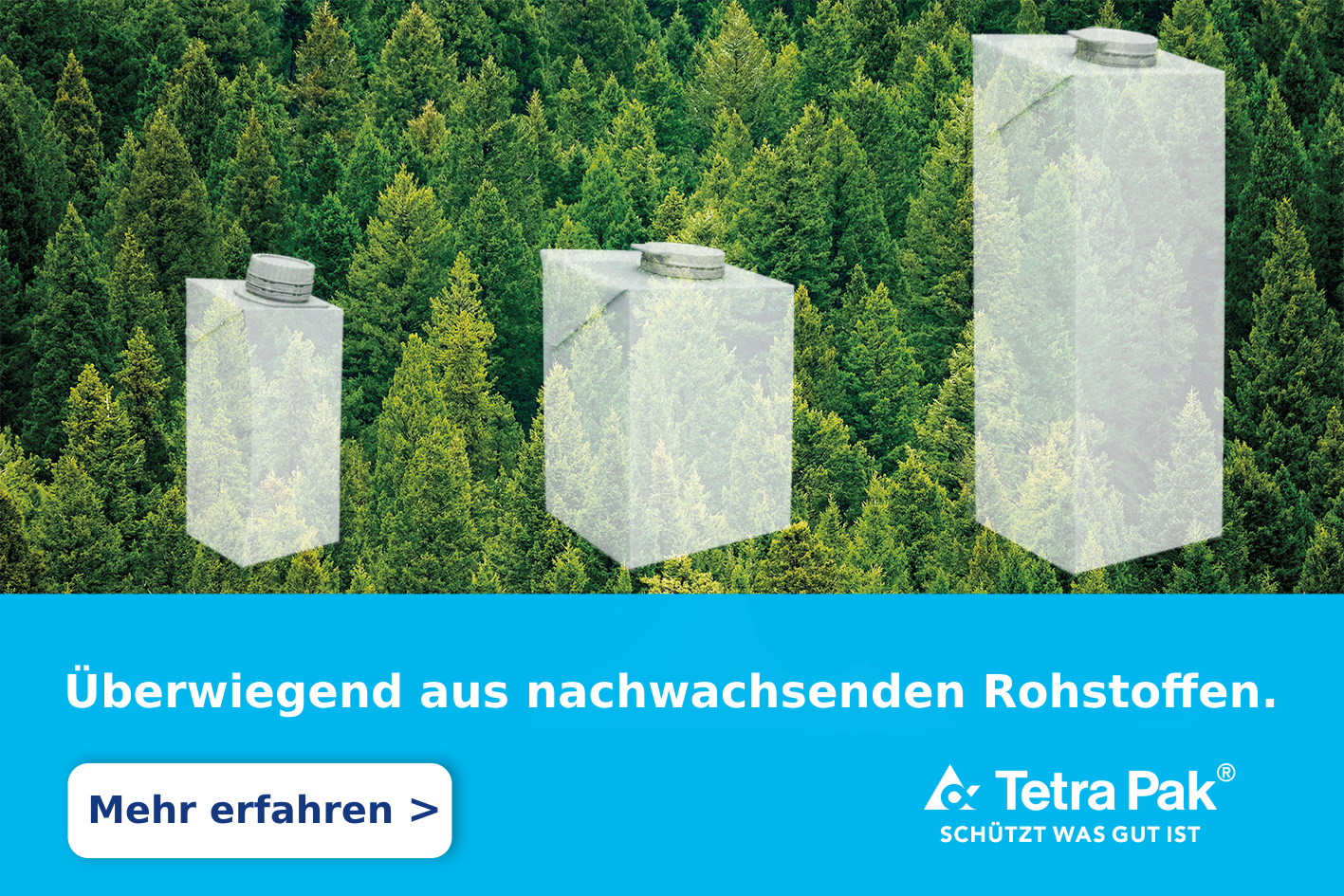 TetraPak: Immergut Verpackungen werden überwiegend aus nachwachsenden Rohstoffen hergestellt.